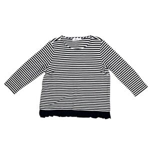 Vineyard Vines Women’s Black and White Striped Peplum Top Size Large
